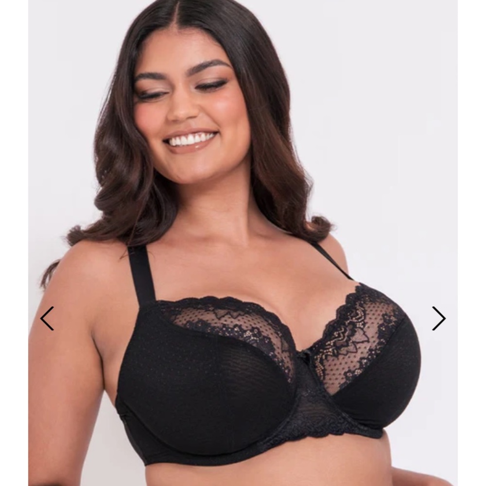 Black lace balcony bra